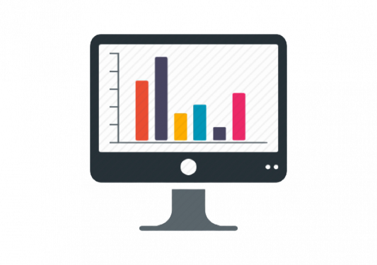 revpro Image Icon 2 Bar graph on desktop computer